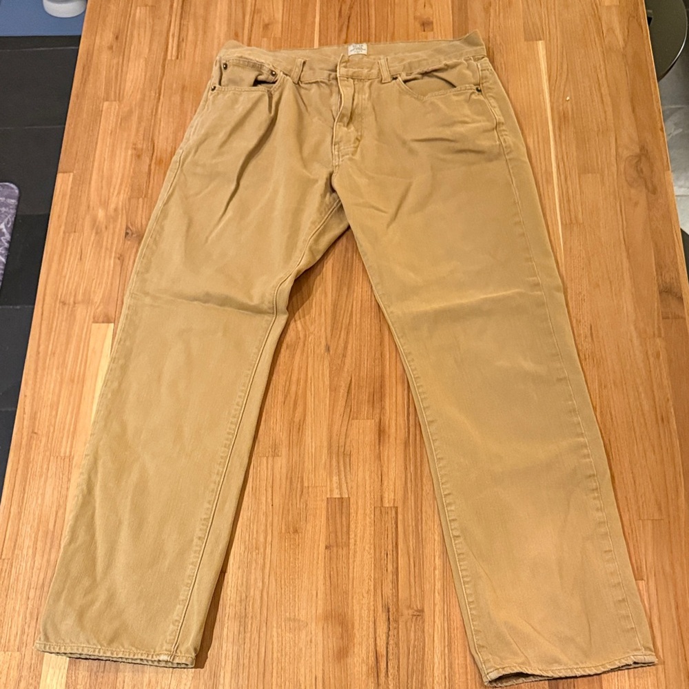 J. Crew Men's Khaki Chinos Vintage Slim Straight 33 x 32
